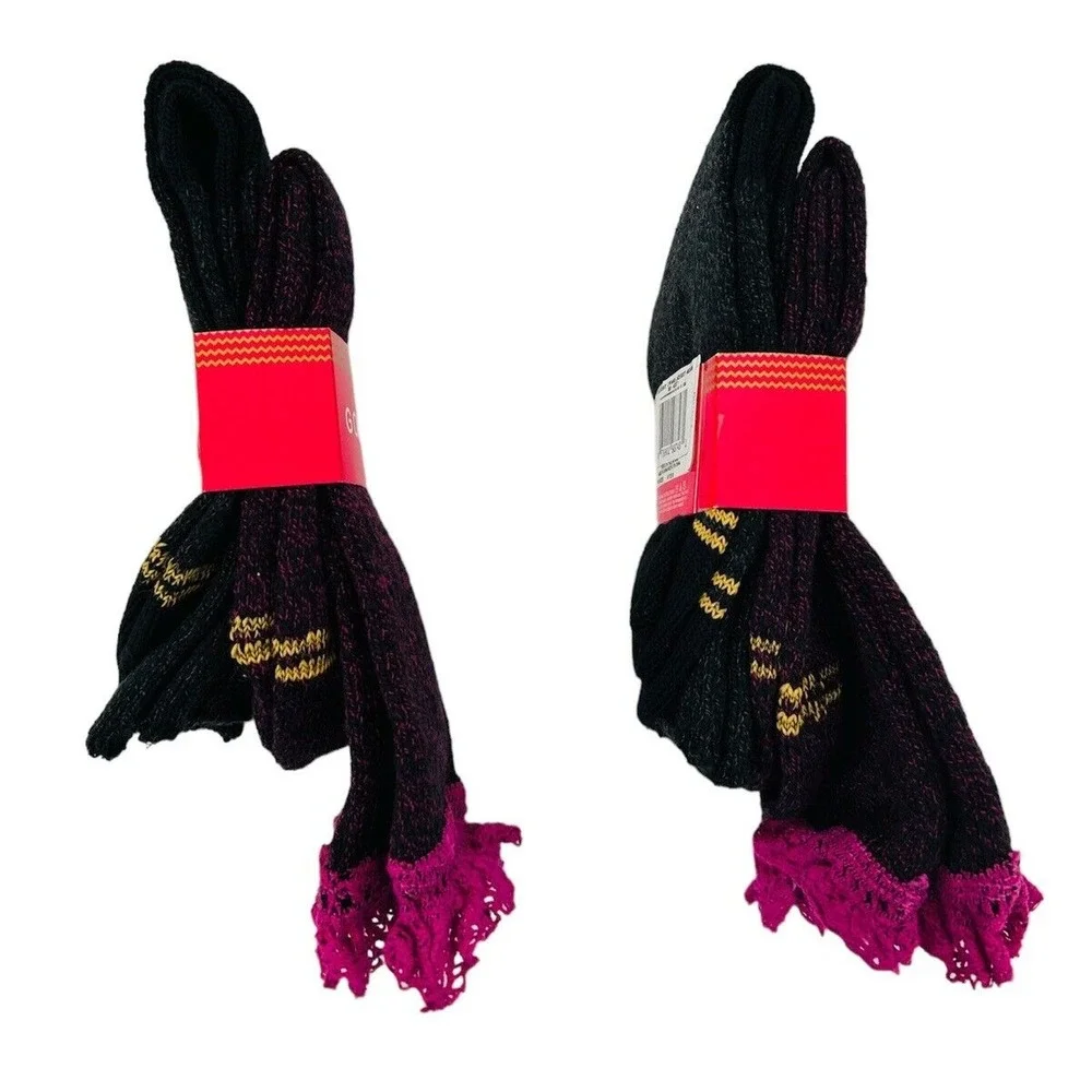 Nwt Gold Toe Girls Dress‎ Socks Size M 9-1.5 Kids Boot Crochet Lace 2 Pack